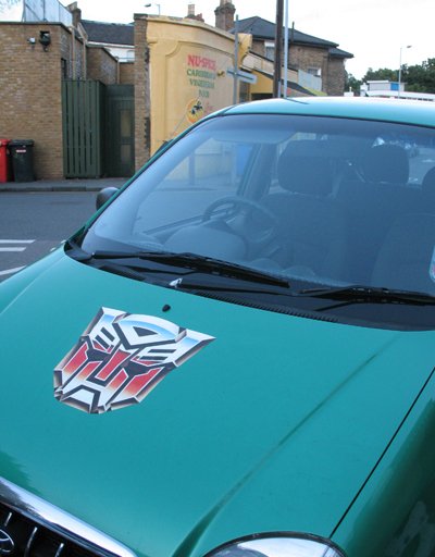 I want to know who owns this Transformer decorated car